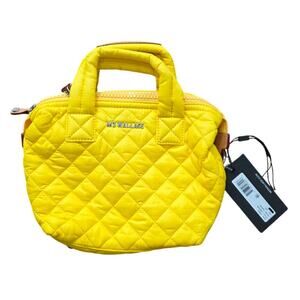NWT MZ Wallace Micro Sutton Nylon Top Handle Crossbody Bag Yellow